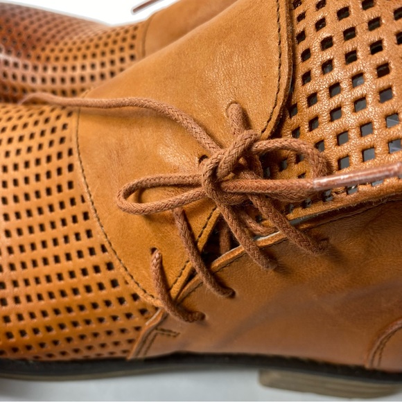 Casta Ravva Camel Brown Perforated Leather Ankle Boots EU 40 (US 9-10) - Picture 7 of 16